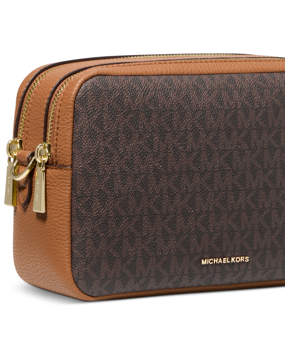 Michael Kors Michael  Bryant Mini Double Zip Chain Camera Crossbody In Brown,acorn