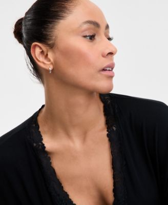 Women's Lace-Trim Knit Wrap Robe, Exclusively at Macy's