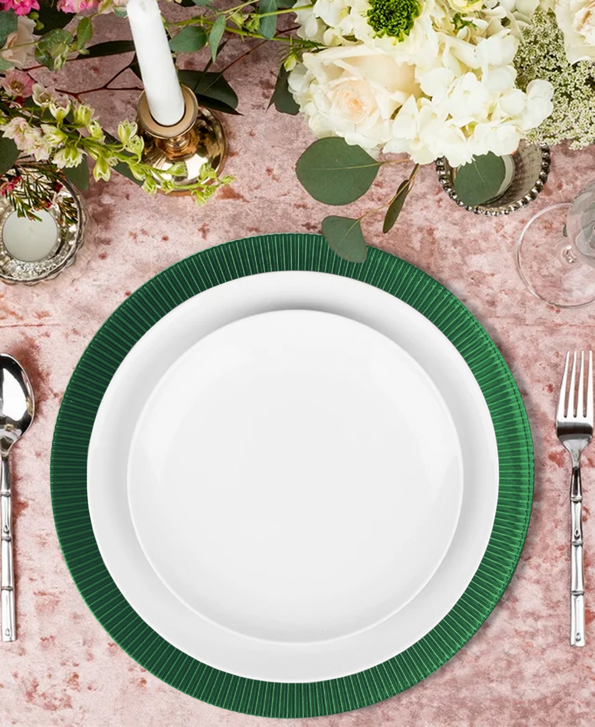American Atelier Sunray Black Emerald Charger Plate 13", Set Of 4 In Green