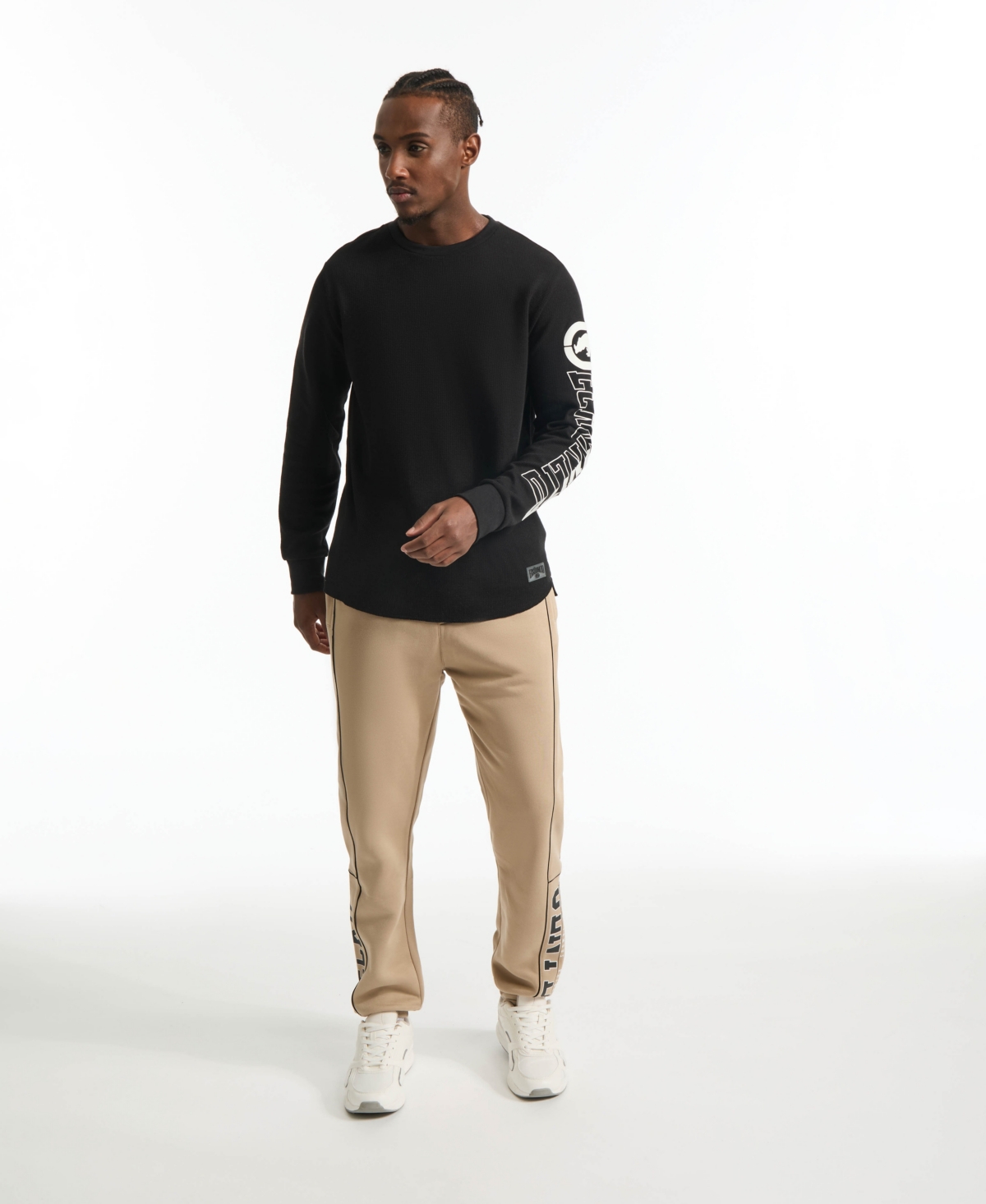 Ecko Unltd Men's Fence Line Knit Jogger In Taupe