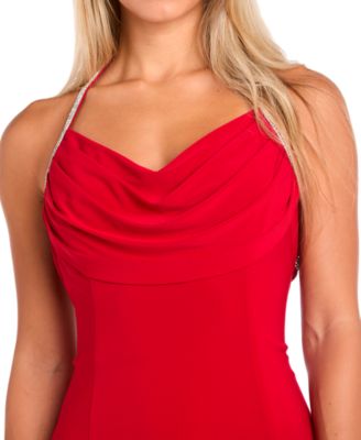 Juniors' Embellished-Strap Jersey Gown