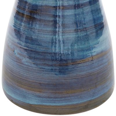 21" H Ceramic Bird Bath for Outside - Hand-Painted Outdoor Bird Bath Bowl, UV/Frost-Resistant Finish - Galaxy Blue - Classic Pedestal