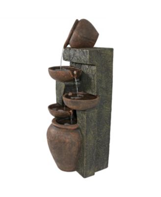39-Inch Cascading Earthenware Pottery Stream Outdoor Water Fountain