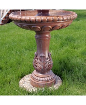 43"H Electric Resin and Concrete 3-Tier Pair of Doves Outdoor Water Fountain