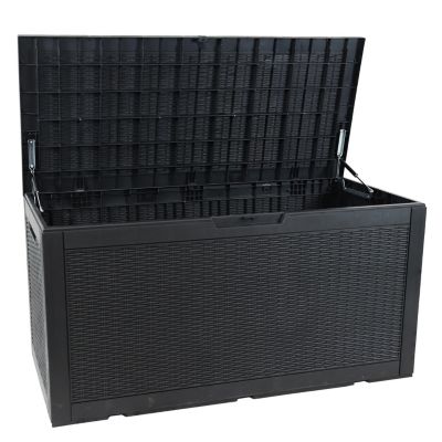 Outdoor Deck and Patio Storage Box with Rattan Design - 100 Gal.