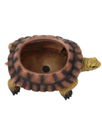 Polyresin Teddy the Turtle Decorative Garden Planter for Indoor or Outdoor Use - 11" W - Green and Brown