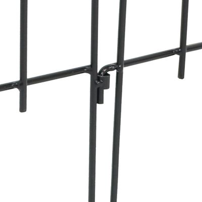 Bayonne 8' Set of 5 Steel Decorative Garden Fence Panels - 19" W x 19" H Per Panel - Black