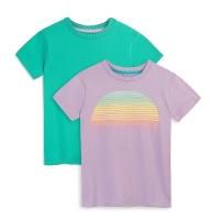 Child Fair Trade Organic Cotton Girls Short Sleeve T-Shirt 2-pack
