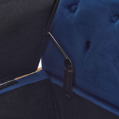 Velvet Storage Ottoman Bench with Pillow, Stylish Footrest and Hidden Storage for Living Room, Bedroom, or Entryway-The Pop Home