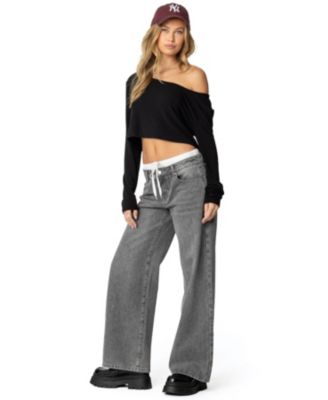 Women's Cropped Off Shoulder Top