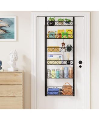 Adjustable 6-Tier Over-the-Door Metal Pantry Organizer Rack