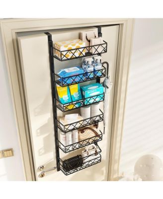 Adjustable 6-Tier Over-the-Door Metal Pantry Organizer Rack