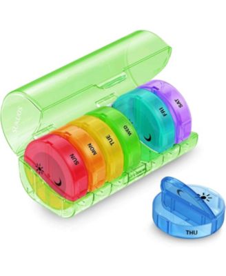 Sukuos Weekly Pill Organizer 7 Day 2 Times a Day - Green