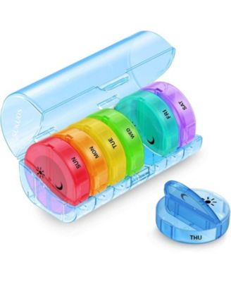 Sukuos Weekly Pill Organizer 7 Day 2 Times a Day - Blue