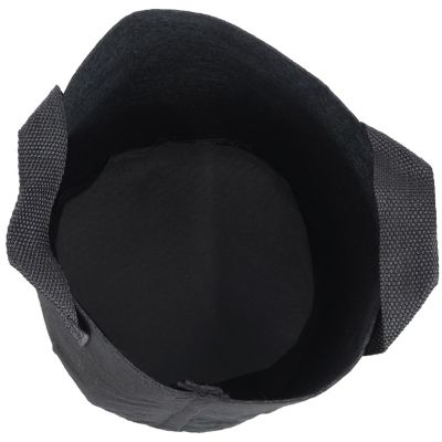 Garden Grow Bag with Handles Nonwoven Polypropylene Fabric, Black, 5pc