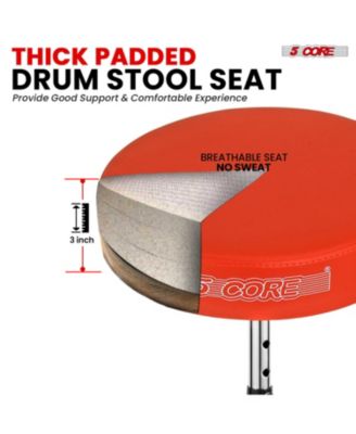 Drum Throne Adjustable Guitar Stool Padded Seat + Drum Practice Pad Snare Drumming Stand