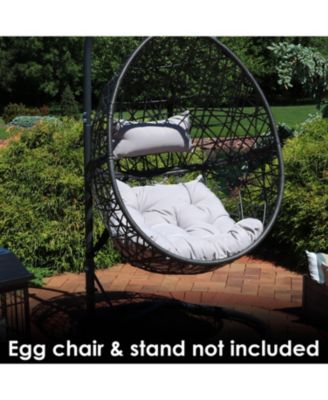 Outdoor Replacement Caroline Hanging Egg Chair Cushion and Headrest Pillow Set - Gray - 2pc