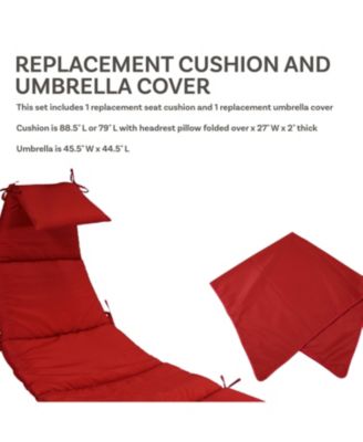 Replacement Cushion and Umbrella Fabric for Outdoor Hanging Lounge Chair