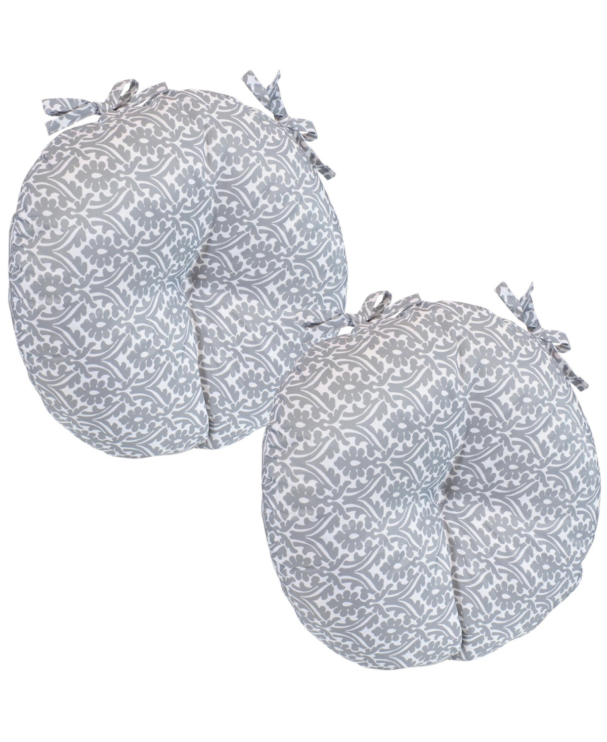 Polyester Outdoor Bistro Seat Cushions - Set of 2 - 15-Inch Diameter Cozy Round Seat Cushions for Outdoor Chairs - Perfect for the Porch, Lawn, or Dec