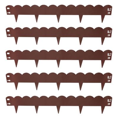 Outdoor Lawn and Garden Heavy-Duty Steel Scalloped Metal Flexible Landscape Edging Borders - 16' - 5pk