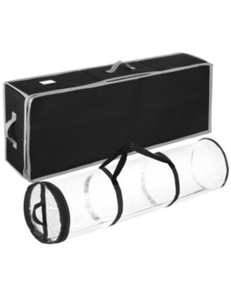 Christmas Wrapping Paper Storage Containers - Gift Wrapping Organizer Storage Fits Up to 22 Rolls of 40" - Gift Wrap Organizer with Interior Pockets, Tear Proof - Gift Wrap Storage - Silver