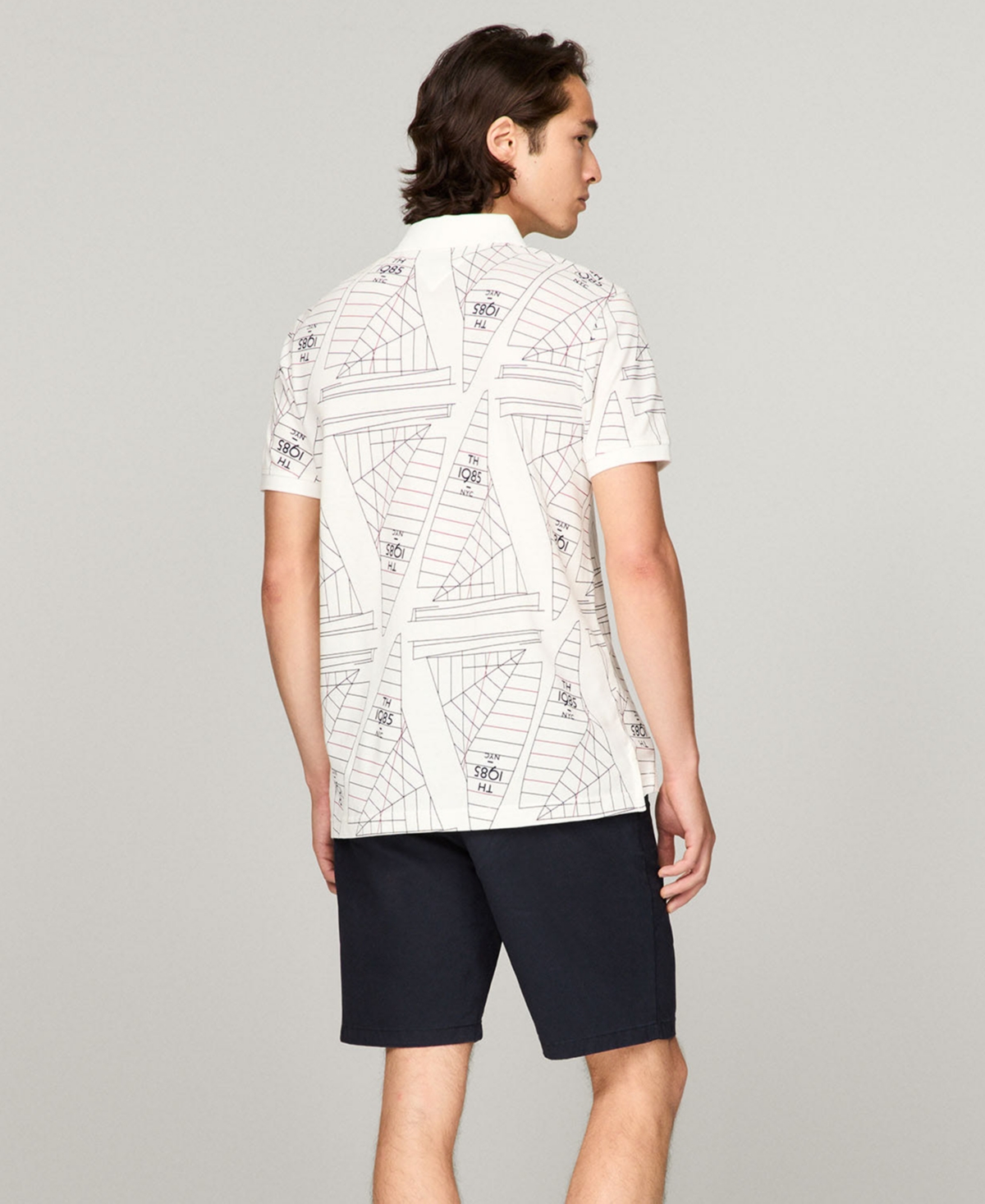 Shop Tommy Hilfiger Men's Regular-fit Sailing Graphic Polo Shirt In Ecru