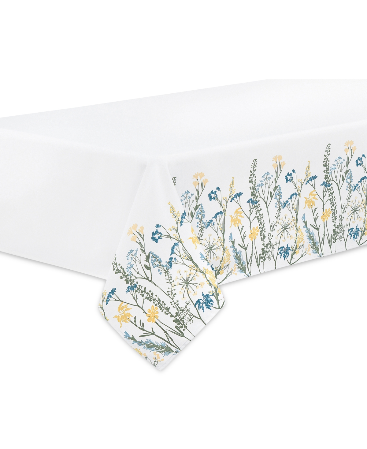 Lenox Wildflower Border Rectangular Tablecloth, 60" X 84" In Blue,white