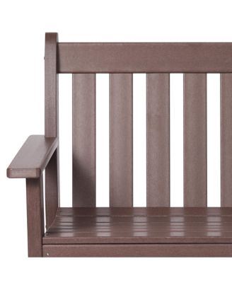 Outdoor 2-Person All-Weather HDPE Front Porch Garden Bench