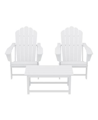 3-Piece Adirondack Chairs with Cup Holders and Coffee Table Set
