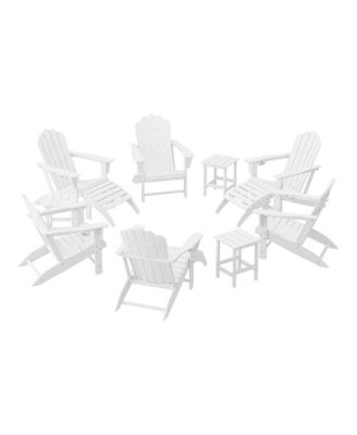12-Piece HDPE Outdoor Patio Furniture Adirondack Chair Conversation Table Set