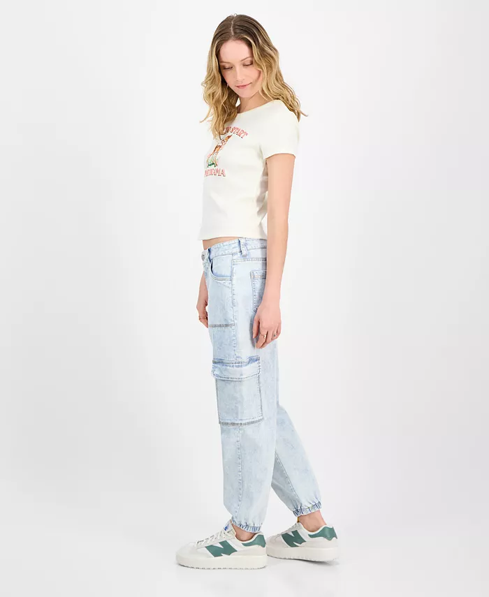 Juniors' High Rise Cargo Jogger Jeans - thumbnail 5