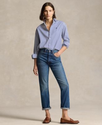 cinderella's dress is not blue Shop You Got This Blue Stripe Cotton Oversized Shirt main image 0