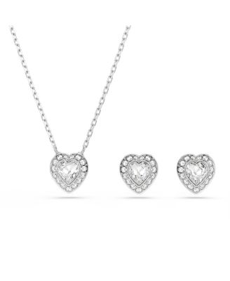Ariana Grande x Swarovski&reg; Rhodium Plated Heart Mixed Cuts Set