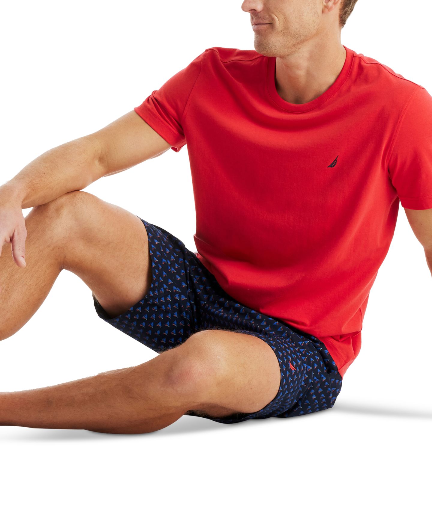 Мужская футболка Nautica Short Sleeve Sleep T-Shirt, цвет: Аквамариновый — фото 5