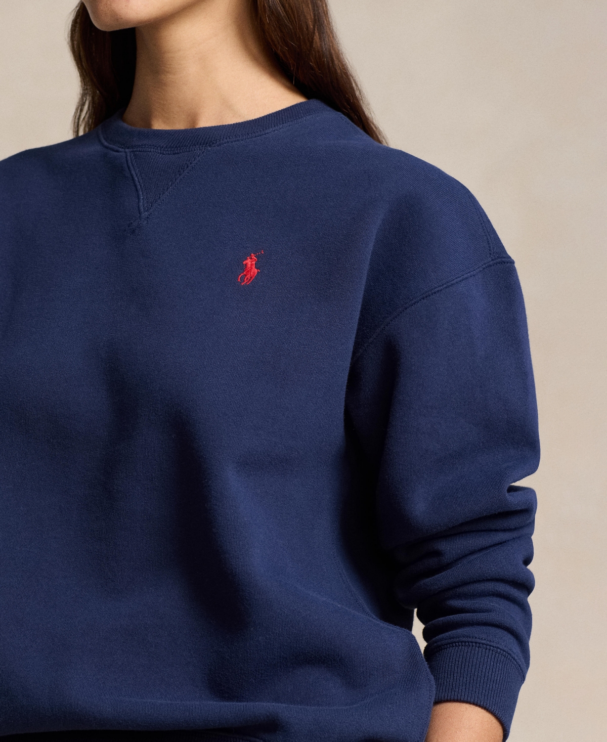 Shop Polo Ralph Lauren Women's Fleece Crewneck Sweatshirt In Cruise Navy