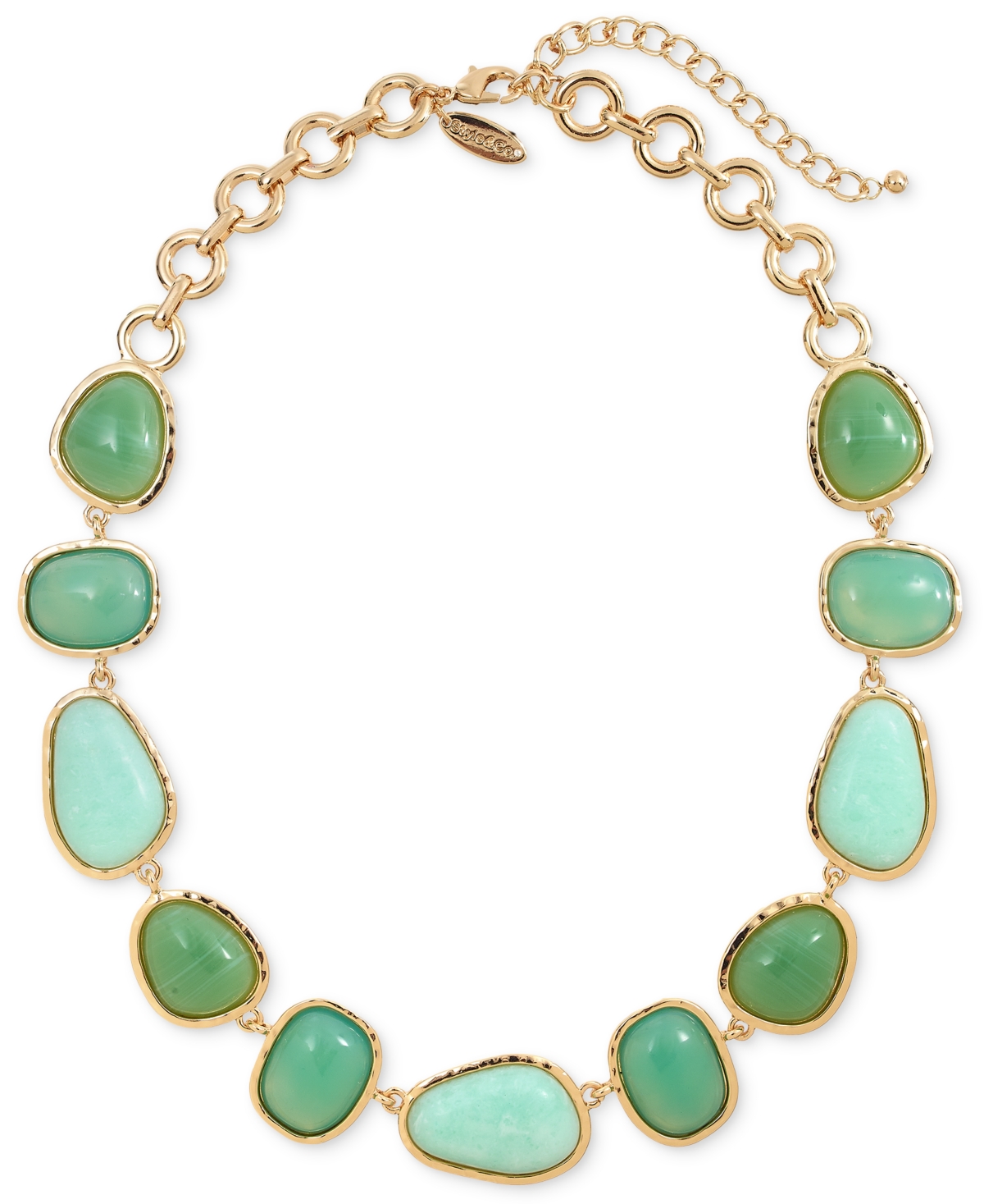 Gold-Tone Green Stone Necklace, 18" + 3" extender, Exclusively at Macy's - GREEN