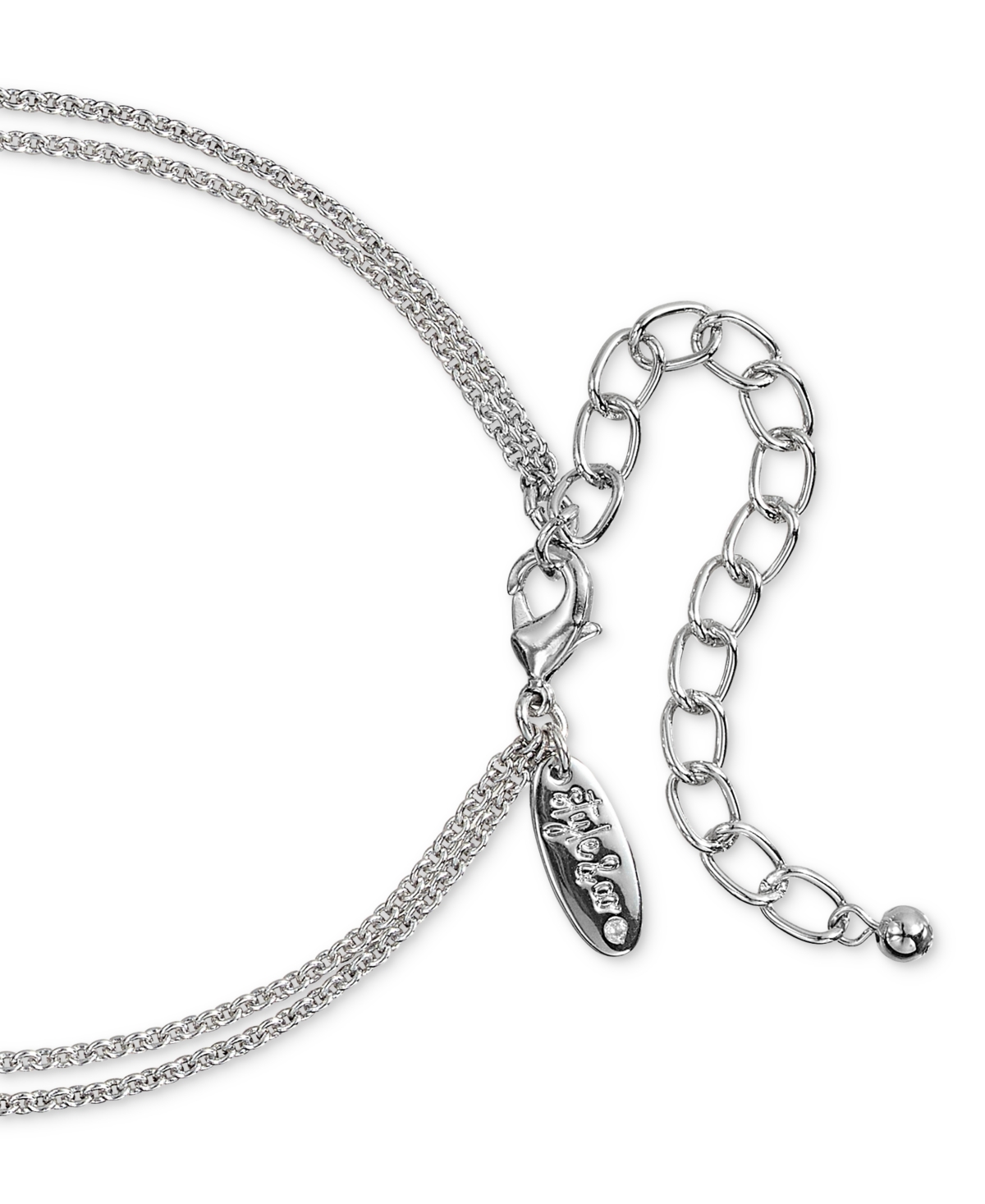 Style & Co Silver-tone Hammered Oval & Stone Layered Statement Necklace, 18" + 3" Extender, Exclusively At Macy In Multi