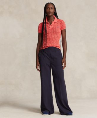 Women's Cable-Knit Polo Shirt