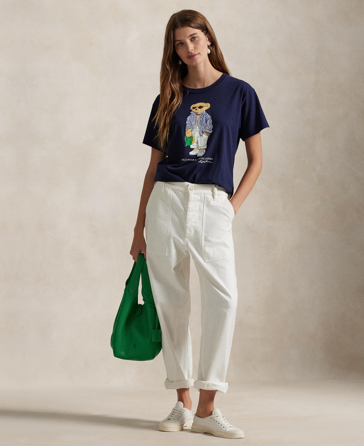 Shop Polo Ralph Lauren Women's Polo Bear Cotton Jersey Tee In New Navy