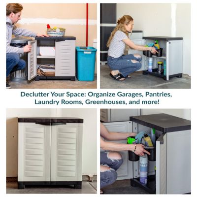 Versatile Plastic Storage Cabinet with Adjustable Shelf