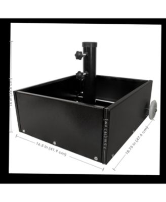 Rolling Outdoor Umbrella Base with Fillable Planter for Umbrellas with 2" Diameter Poles