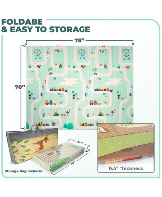 (78" x 70") Foldable Play Mats with Travel Bag - for Babies, Toddlers, and Kids Playtime & Tummy Time