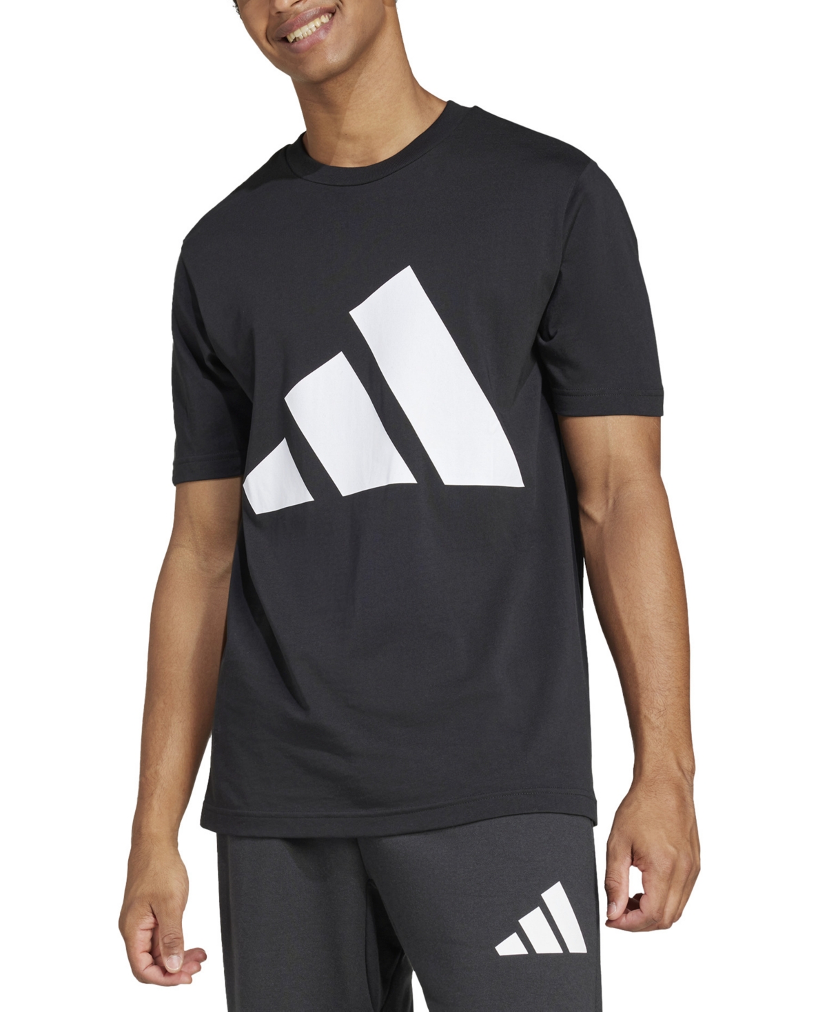 Adidas Originals Men's 3 Bar Logo Graphic Cotton T-shirt In Black,whit