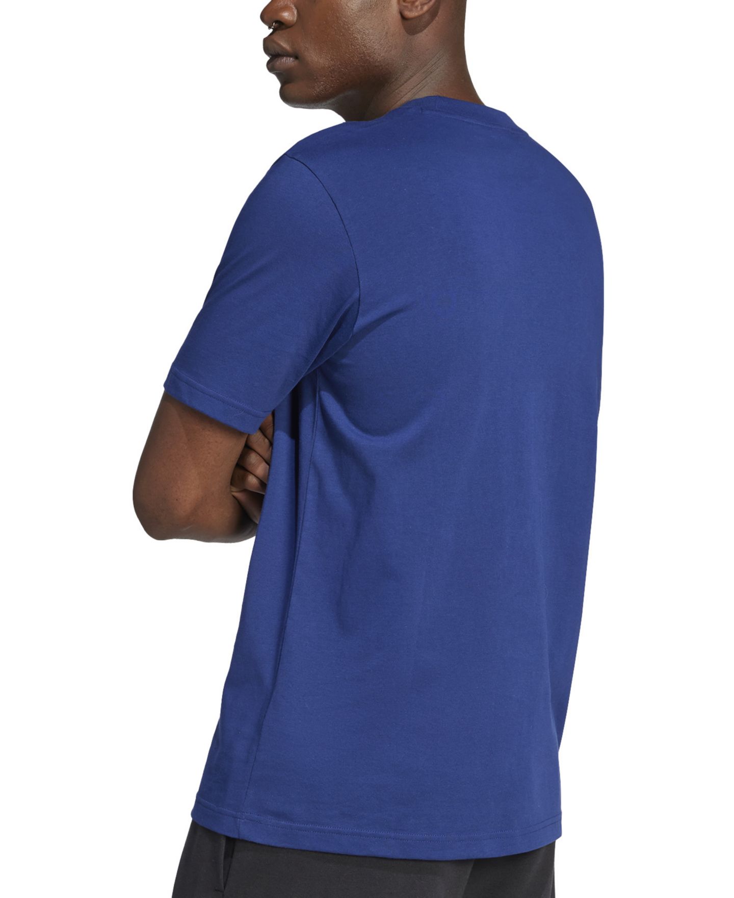 Мужская футболка adidas 3-Bar Logo Graphic Cotton, цвет: Тёмный синий / Белый — фото 2
