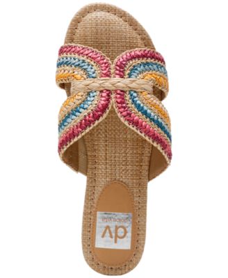 Women's Geeya Raffia Criss Cross Strap Slide Sandals