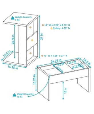 26.75" Particleboard Dual-Use C-Frame Side Table