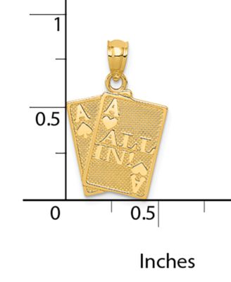 14k Gold Charm, Ace of Hearts and Spades All In Charm 