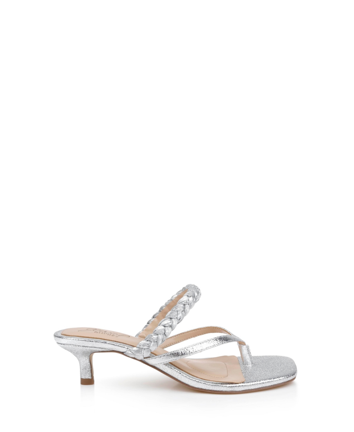 Jewel Badgley Mischka Women's Nadya Kitten Heel Sandals In Silver Metallic