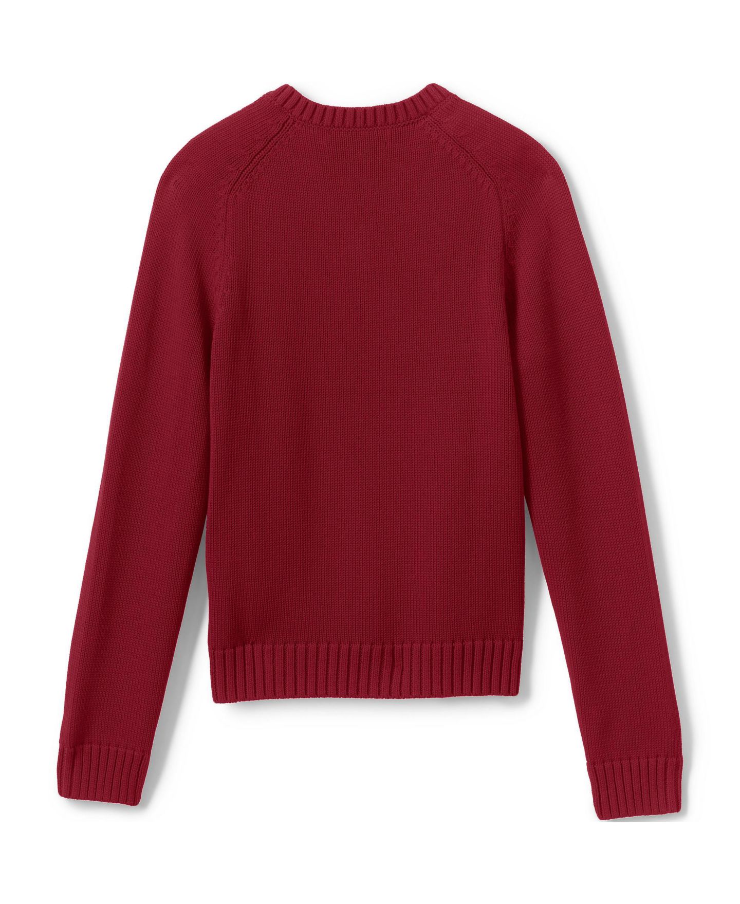 Свитер Lands' End Legacy V-neck для девочек, цвет: Гранатовый — фото 2