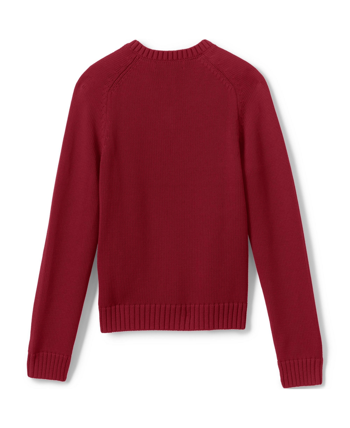 Lands' End Girls School Uniform Cotton Modal V-neck Sweater